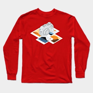 Camera With Retro Frames of Landscapes Long Sleeve T-Shirt